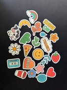 Naklejki wodoodporne, wycięte – kawaii retro, pizza, kwiaty