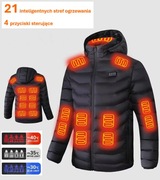 Nowa zimowa kurtka z funkcją ogrzewania z odpinanym kapturem 21 stref r. M