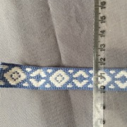 Wstążka tasiemka rypsowa biały niebieski dekoracyjna ozdobna 15 mm 5m