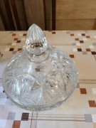 Kryształowa misa/patera z pokrywą 20 cm PRL