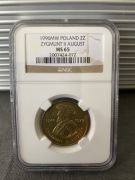 2 zł Zygmunt II August NGC MS65