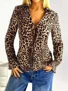BLUZKA KOSZULOWA LEOPARD PANTERKA rozm. 36 / S (A009)