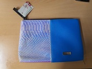 kosmetyczka damska niebieska z efektem syrenim intervion nowa  23x17cm