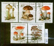 Czechosłowacja  - grzyby M nr 1101-1105 - kasowane