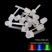 Dioda LED RGB 10mm WA okrągła matowa dyfuzyjna wspólna anoda
