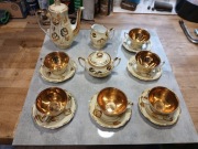 Zestaw kawowy, złocony. Bogucice 