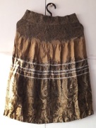 Spódnica midi z wyszywanym motywem, odcienie brązu