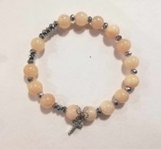 RÓŻANIEC bransoletka dziesiątka hematyt morelowa cyrkonie 