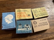 Zestaw 5 szt pudełek z zapałkami z czasów PRL-u