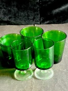 KIELISZKI I LITERATKI w kolorze zieleni.FRANCJA.Okazja.5szt.