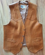 Vintage skórzana kamizelka SILTON  – western cowboy core – miękka