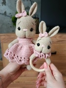 Zestaw prezentowy, prezent na chrzest dla dziewczynki, maskotka,grzechotka 