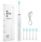 Szczoteczka soniczna do zębów WYBIELANIE WODOODPORNA IPX7 + 6 KOŃCÓWEK !!!