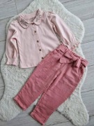 Nowy komplet zestaw bluzka koszula + spodnie kokarda r. 98/104