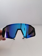 Okulary przeciwsłoneczne damskie męskie sport na rower niebieskie czarne 