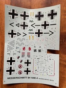 Kalkomania Messerschmitt Bf-109 E-4 skala 1:48