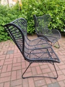 Dwa fotele boho ogrodowe, naturalny rattan