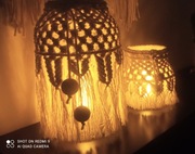Komplet dwóch lampionów/wazonów makrama