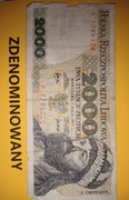 Banknot PRL 2000 zl. 2x antyrama A5 wydruk ilustracji banknotów prezent 
