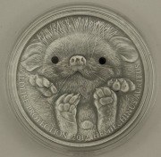 2012 Mongolia 500 Togrog Ochrona Dzikiej Przyrody Long-eared Hedgehog 1 oz