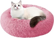 Duże okrągłe legowisko dla psa i kota - 60cm pluszowe, miękkie - różowe