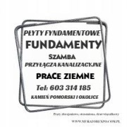 Fundamenty. Płyty fundamentowe. Prace ziemne. Kostka brukowa.