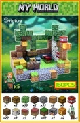 Klocki magnetyczne typu Minecraft 160 szt i 5 figurek, mocne magnesy!!!