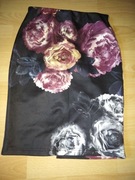 SPÓDNICA DAMSKA CZARNA W KWIATY  AVON 38/40