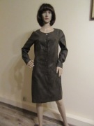 BITTE KAI RAND sukienka brązowa na guziki materiał jak zamsz _ M