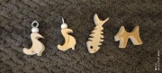 Figurki zestaw, zawieszki, kaczka, rybka, piesek