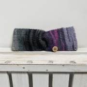 Delikatna kolorowa opaska twist na uszy na włosy ręcznie robiona