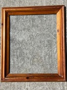 Duża stara rama drewniana ze szkłem na obraz lustro 69x58