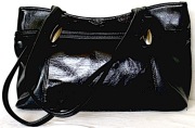 Wyjściowa torebka damska - czarna, lakierowana