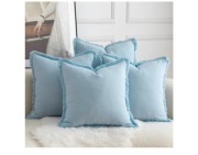 Mandioo Zestaw 4 poszewek na poduszki z frędzlami z czystej bawełny 65x65cm