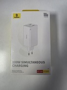 Ładowarka Baseus 100W GaN6 Pro EU 4 Porty Biała, Nowa