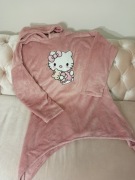 Urocza bluza koszula nocna z naszywką Hello Kitty brudny róż M