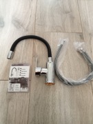 Bateria Kuchenna Czarna Elastyczna Wylewka Kran Giętka z Wylewką Stojąca