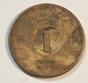 530. Moneta Szwecja 1 ore 1966 rok  