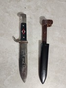 Wczesny nóż Hitlerjugend firmy Christianswerk  Hitlerjugend z mottem