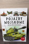 Pojazdy wojskowe kolorowanka+ naklejki Nowa