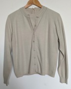 Komplet Bluzka Dzianinowa + Kardigan M 38 Beżowy Sweter 2w1 jak Nowy