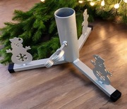 Stojak Choinkowy z Motywem Bałwanka – Metalowy, Ręcznie Wykonany