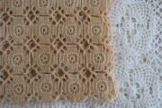 Beżowy bieżnik, szydełko, hand made 90/36, Vintage