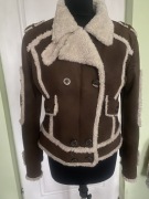 Brązowy  kożuszek kurtka ramoneska r M