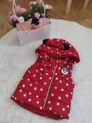 Kamizelka bezrękawnik Minnie Mouse H&M 80 bezrękawnik w groszki z kapturem