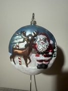 Bombka dwustronna Mikołaj przy kominku jak Komozja 