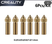 Dysza Creality K1 6szt. 0.2 / 0.4 / 0.6 / 0.8 / 1.0 / 1.2