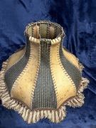 Piękny, kolorowy abażur skórzany z PRL(11)