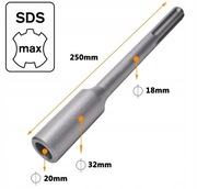 KORONKA 250 mm do BETONU SDS-MAX Wiertło Otwornica