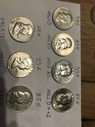 Srebrne monety Half Dollar Franklin 1/2$ USA zestaw 11 monet